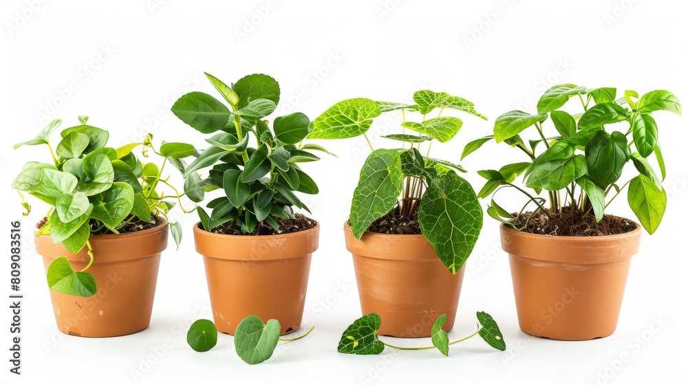 Verdant Variety. An Array Of Potted Plants Bathed In Natural Light. Generative AI Verdant Variety. An Array Of Potted Plants Bathed In Natural Light. Generative AI