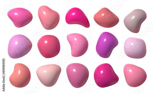 Make up cream or pink cosmetics lipstick smear. Cream makeup texture. Top view of cream smears on white background
