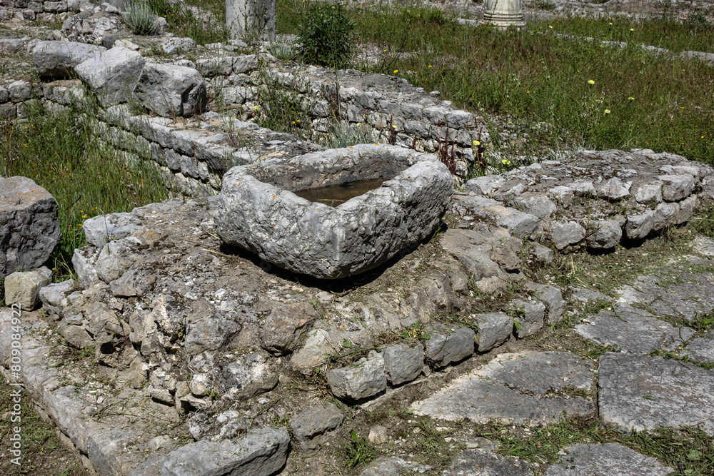 The remains of Cemenelum - a basilica, baths and amphitheater are located on the hill of Cimiez, the ancient Roman city of Cemenelum. Nice, France. The remains of Cemenelum - a basilica, baths and amphitheater are located on the hill of Cimiez, the ancient Roman city of Cemenelum. Nice, France.