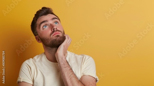 Young Man in Thoughtful Pose photo