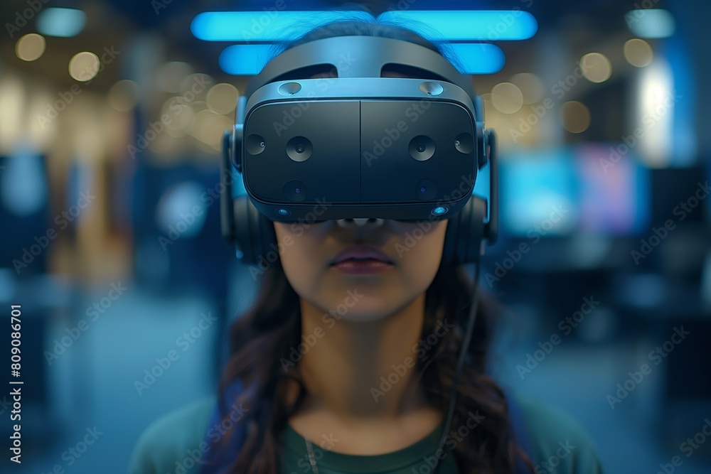 Young person enjoying a virtual reality game Young person enjoying a virtual reality game