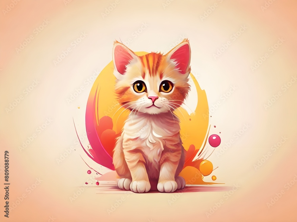 kitten logo for websites and channels