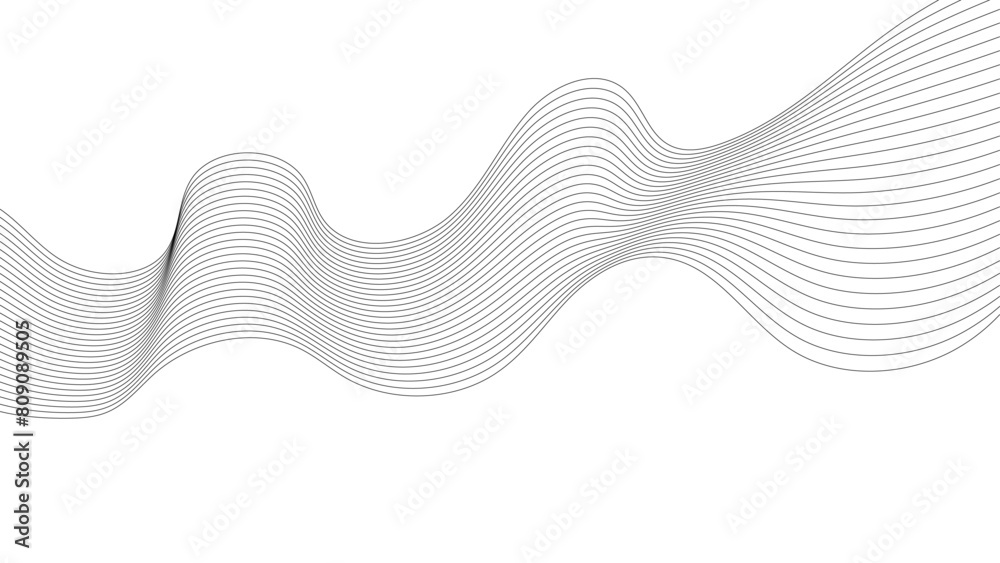 Wavy business curve lines on transparent background. Abstract ocean wave line background. Abstract wave line for banner, template, wallpaper background with wave design. Vector illustration Wavy business curve lines on transparent background. Abstract ocean wave line background. Abstract wave line for banner, template, wallpaper background with wave design. Vector illustration