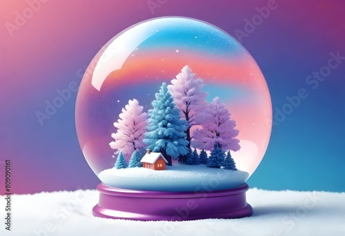 Surreal and dreamlike snow globe ai image saturate (5) photo