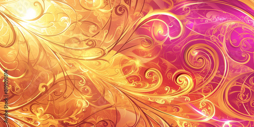 Shimmering metallic swirl pattern background with vibrant hues