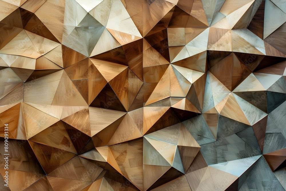 Fototapeta premium Morphing Geometry: An Intricate Labyrinth of Minimalist Earthy Neutrals