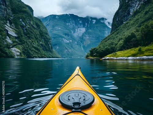 Kayaking Amidst the Majestic Fjords of Norway s Pristine Wilderness An Awe Inspiring Adventure Awaits © Thares2020