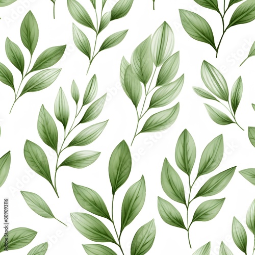 Green leaves pattern. Generative AI.