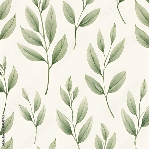 Wallpaper Mural Green leaves pattern. Generative AI. Torontodigital.ca