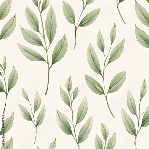 Green leaves pattern. Generative AI.