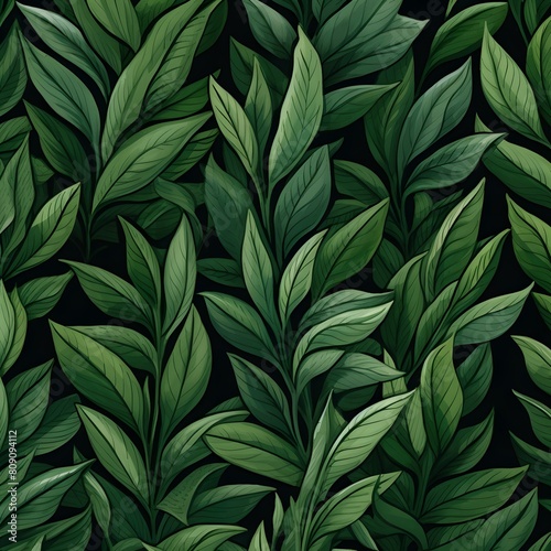 Green leaves pattern. Generative AI.