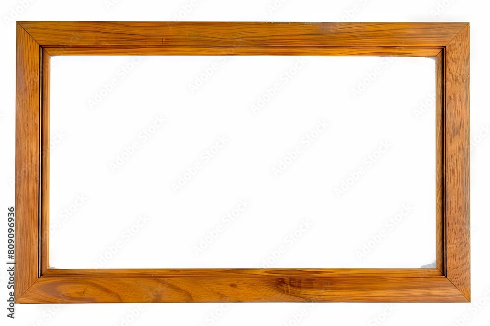 A wooden frame with a white background. A wooden frame with a white background.
