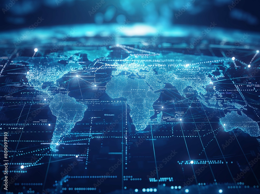 Abstract AI technology world map globe background, web concept for business or tech video, illustration, digital tech products or a network connection Abstract AI technology world map globe background, web concept for business or tech video, illustration, digital tech products or a network connection