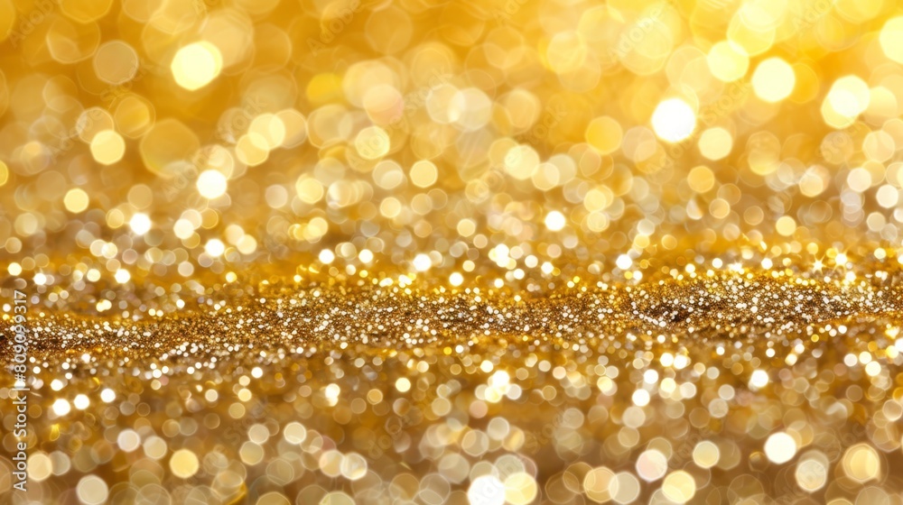 A tight shot of a golden glitter backdrop, featuring a hazy figure of light radiating from image's upper region A tight shot of a golden glitter backdrop, featuring a hazy figure of light radiating from image's upper region
