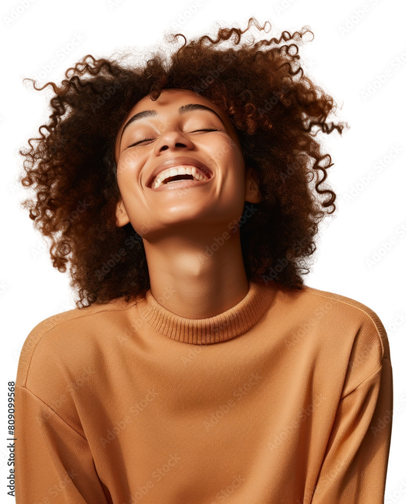 PNG Black girl in sweater smiling laughing adult smile PNG Black girl in sweater smiling laughing adult smile