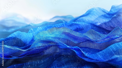  two overlapping waves of blue fabric