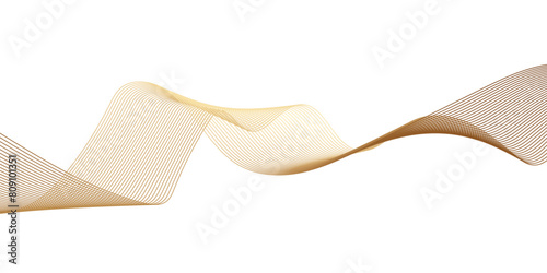 Abstract wavy lines flowing curve golden gradient color on transparent background. Abstract white background colorful lines. modern wavy stripes on white background isolated.	