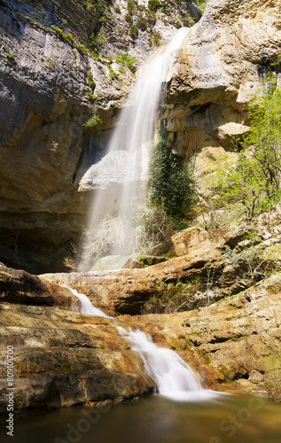 Artazul waterfall. Artazul waterfall on the river Udarbe  Ollo valley  Navarra  Spain.