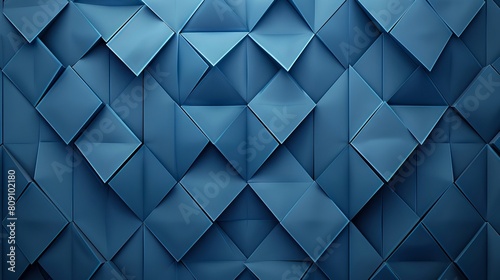 A blue wall with triangles and squares.
