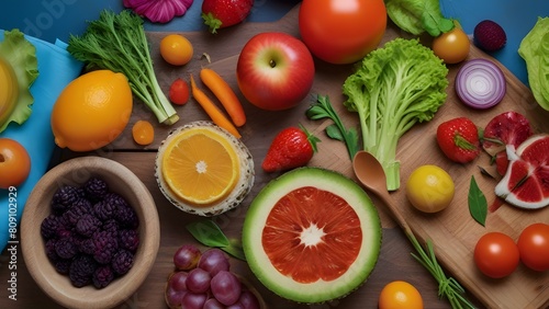 Vibrant Assortment of Fresh Fruits and Vegetables