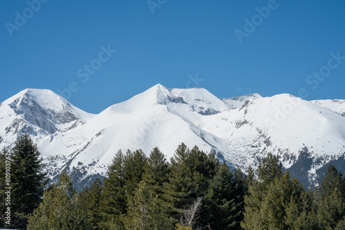 Kutelo peaks of the Pirin Mountains with Vihren, Tsarna Mogila and Banski Suhodol peaks nearby. photo