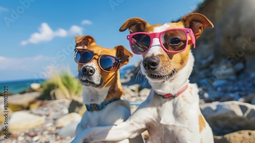 cute dogs taking selfie © Muhammad