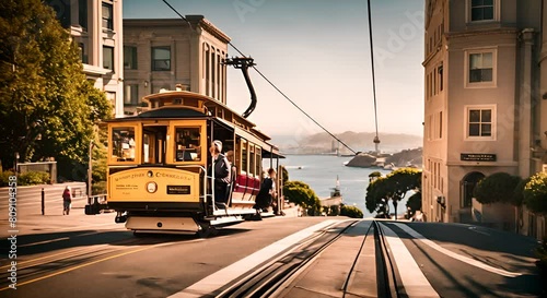 Cable car in San Francisco.