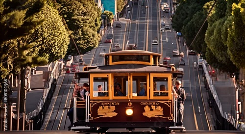 Cable car in San Francisco.