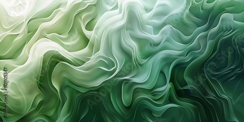 Abstract 3d Pastel green gradient wave and shades background, Ecology, fantasy green smoky fabric graceful, mindful emotional peaceful backgrounds.