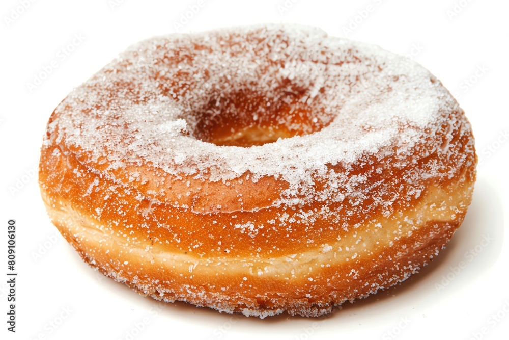 A sugar donut isolated on a white background A sugar donut isolated on a white background