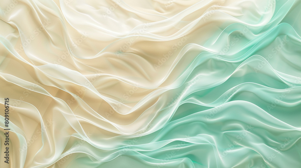 A tranquil blend of aqua and beige waves, flowing together in a smooth and harmonious manner, reminiscent of the gentle meeting of sand and sea. A tranquil blend of aqua and beige waves, flowing together in a smooth and harmonious manner, reminiscent of the gentle meeting of sand and sea.