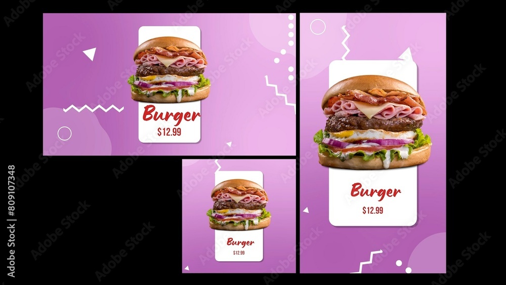 Processed Food Advertisement Multi Resolution Food Product Restaurant Social Advertisement Stock ...