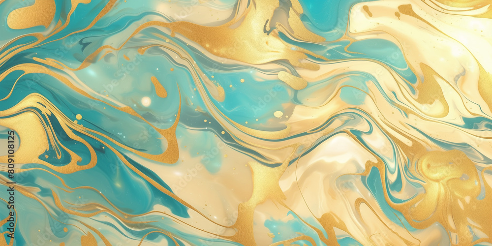 Obraz premium Colorful liquid marble pattern background, gold texture