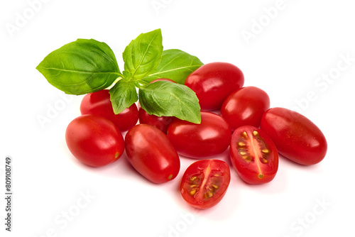 Cherry tomatoes, isolated on white background