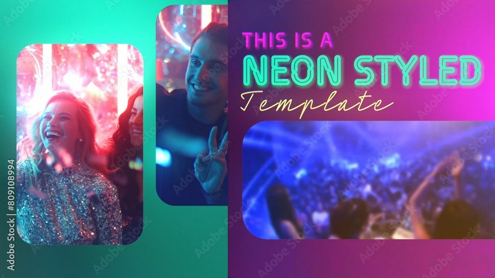 Neon Glowing Urban Nightlife Party Intro Opener Stock Template | Adobe ...