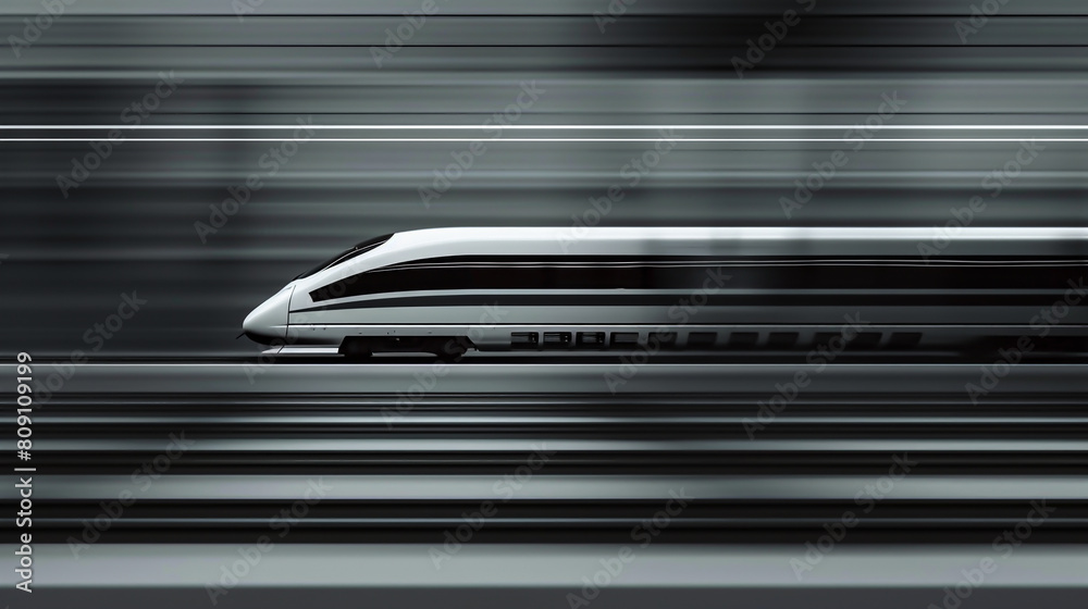 Motion blur of a speeding train flat design side view travel theme Monochromatic Color Scheme Motion blur of a speeding train flat design side view travel theme Monochromatic Color Scheme