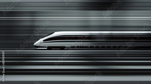 Motion blur of a speeding train flat design side view travel theme 3D render Monochromatic Color Scheme photo