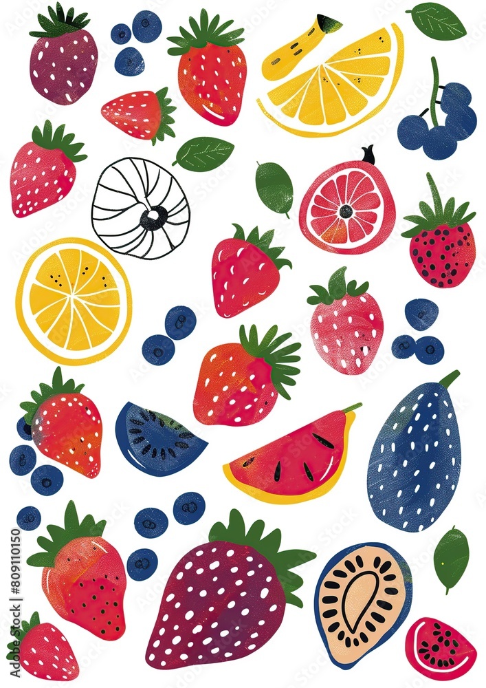 Fruit splash: Vibrant watercolor fruits collection Fruit splash: Vibrant watercolor fruits collection