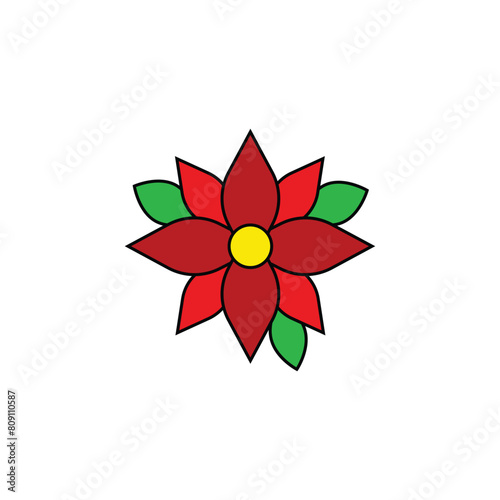 poinsettia vector type icon