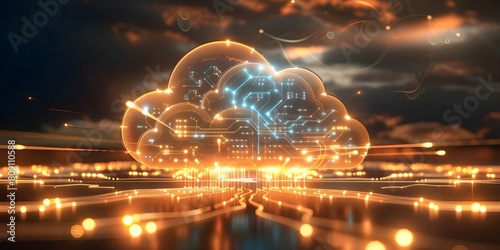 Enhancing Cloud Computing with Cloud Storage Circuit Technology. Concept Cloud Technology, Cloud Computing, Storage Circuit Technology photo