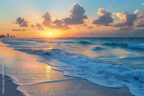 Sunset serenity: Breathtaking beach sunset