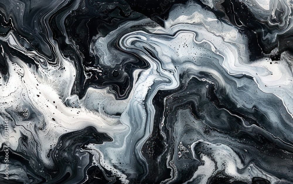 Fototapeta premium Abstract Monochrome Fluid Art