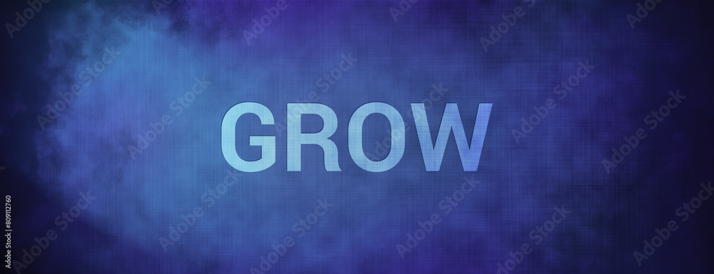 Grow isolated on fabric blue banner background abstract