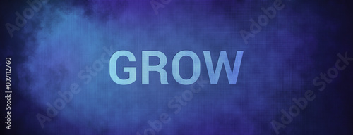 Grow isolated on fabric blue banner background abstract