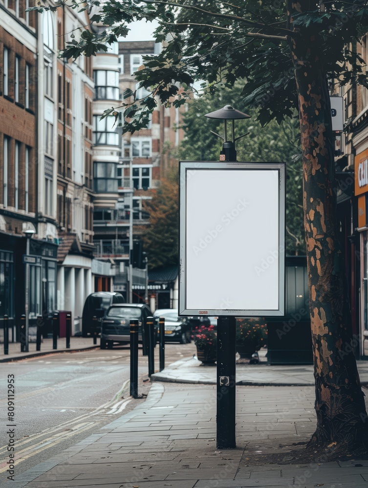 mockup, Blank billboard on a street 