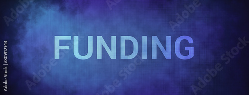 Funding isolated on fabric blue banner background abstract