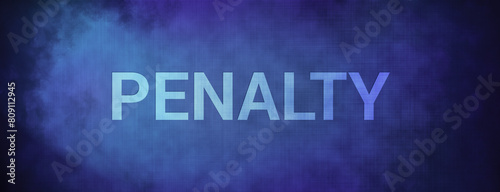 Penalty isolated on fabric blue banner background abstract