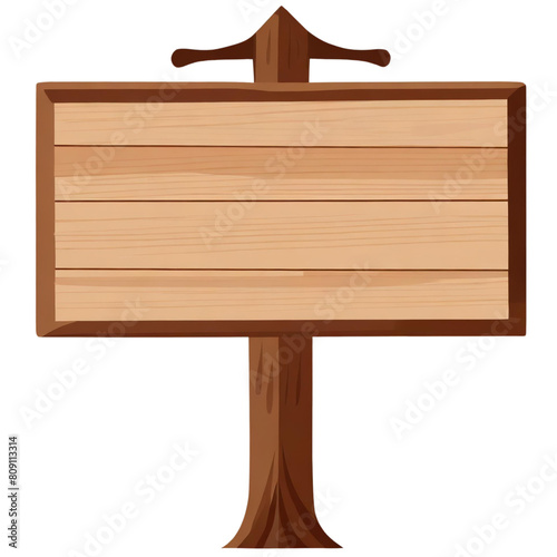 Wooden signboard clipart illustration