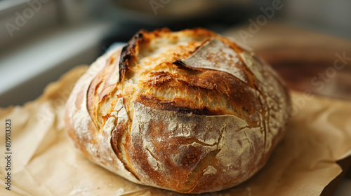 Freshly made bread, tabletop photography of fresh baked traditional bread. 