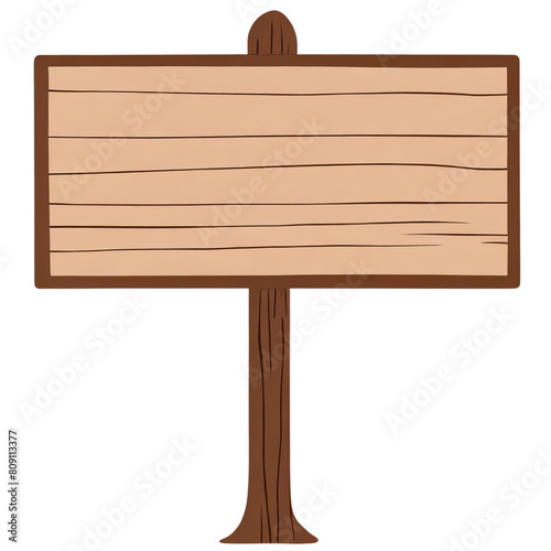 Wooden signboard clipart illustration